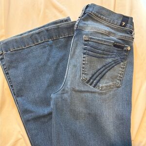 7 For All Mankind Women's Light Blue Flare Jeans